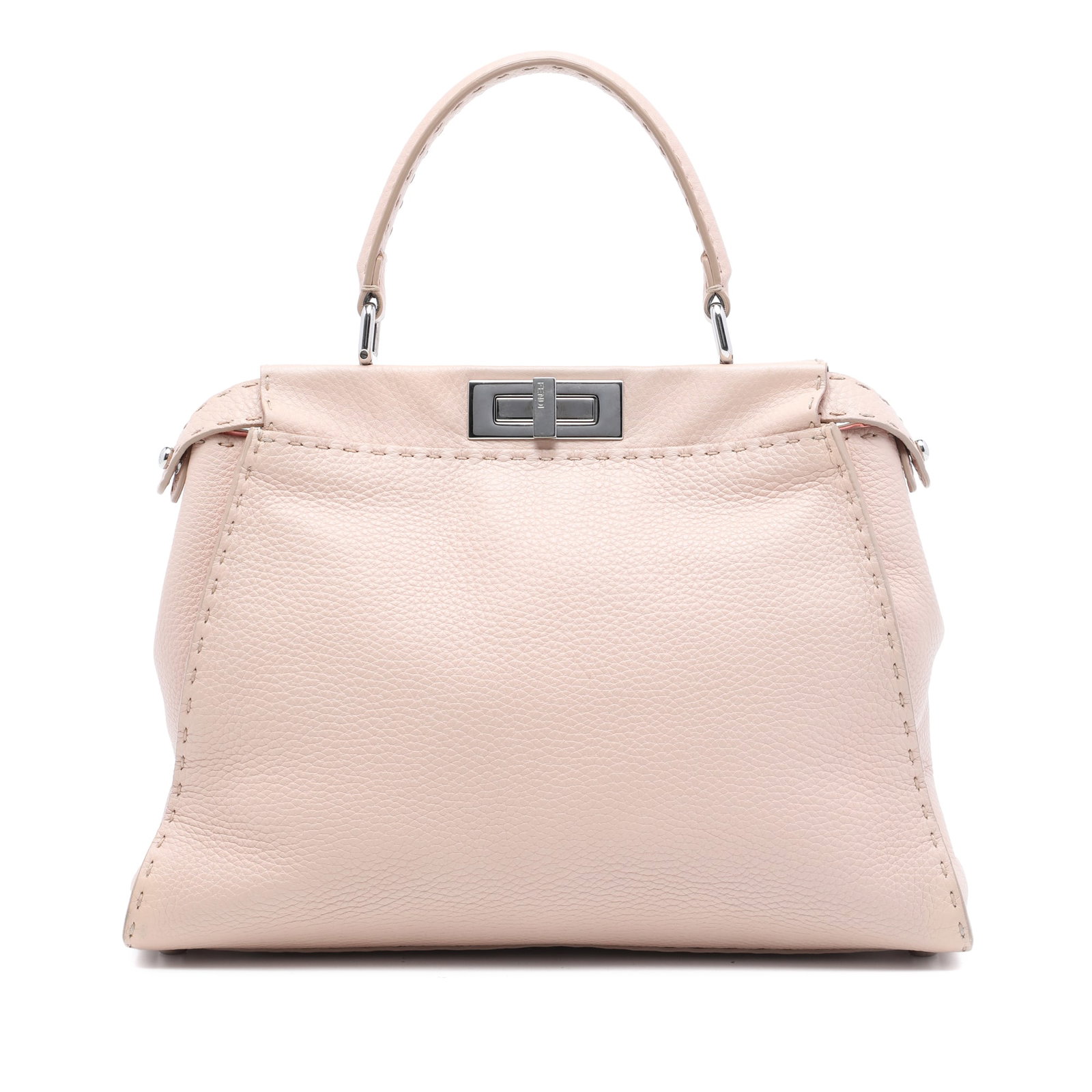 Fendi Selleria Peekaboo Iconic Medium Leather Satchel Pink (1 of 6)