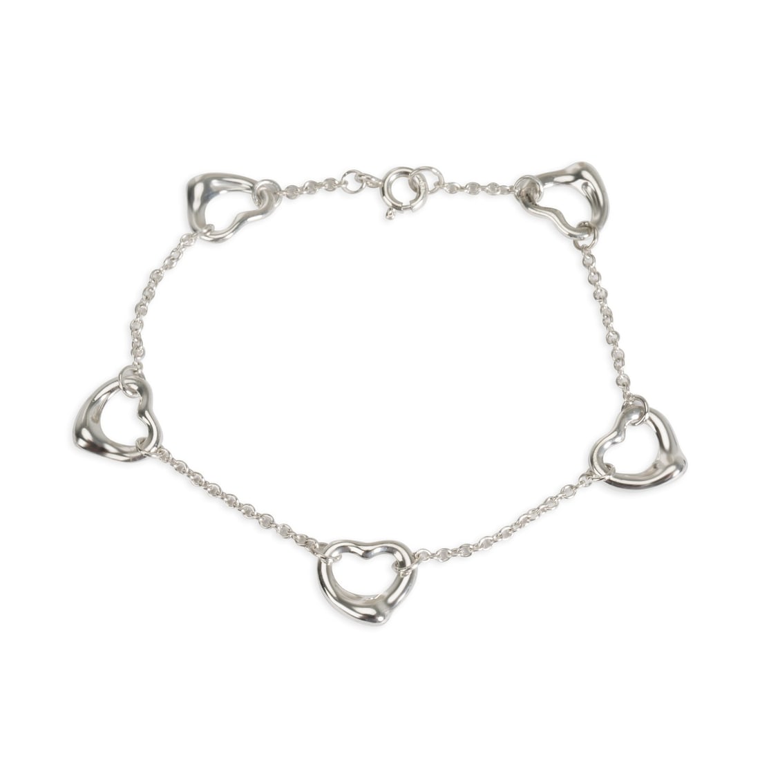 Tiffany & Co Elsa Peretti Open Heart Sterling Silver Bracelet: Tiffany & Co Elsa Peretti Open Heart Sterling Silver Bracelet Tiffany & Co. Elsa Peretti Open Heart bracelet in sterling silver with a classic open heart design. This women's bracelet is pre-owned and