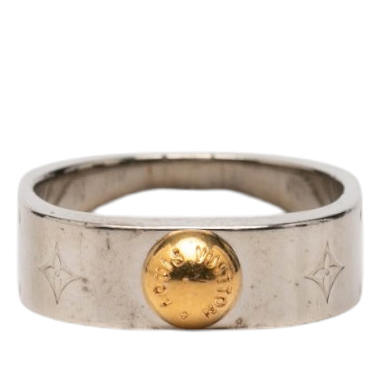 Louis Vuitton Nanogram metal ring silver and gold tone (1 of 7)