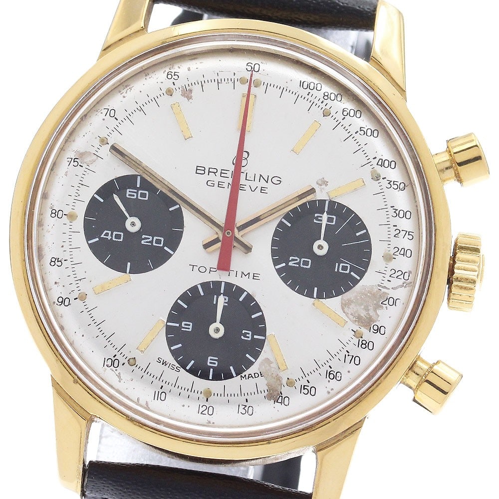 Breitling Top Time 810 mens manual wind chronograph watch aftermarket strap (1 of 5)