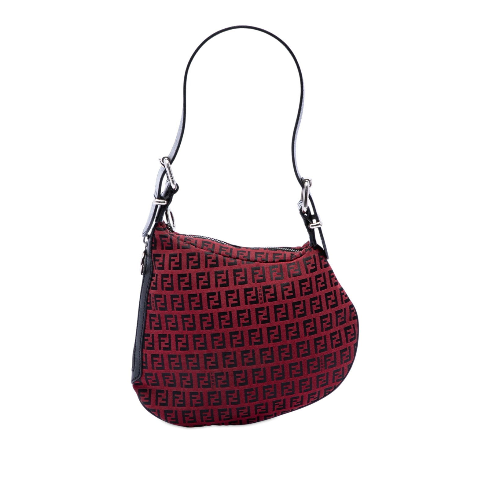 Fendi Zucchino Oyster Hobo Bag in Red Canvas (1 of 6)