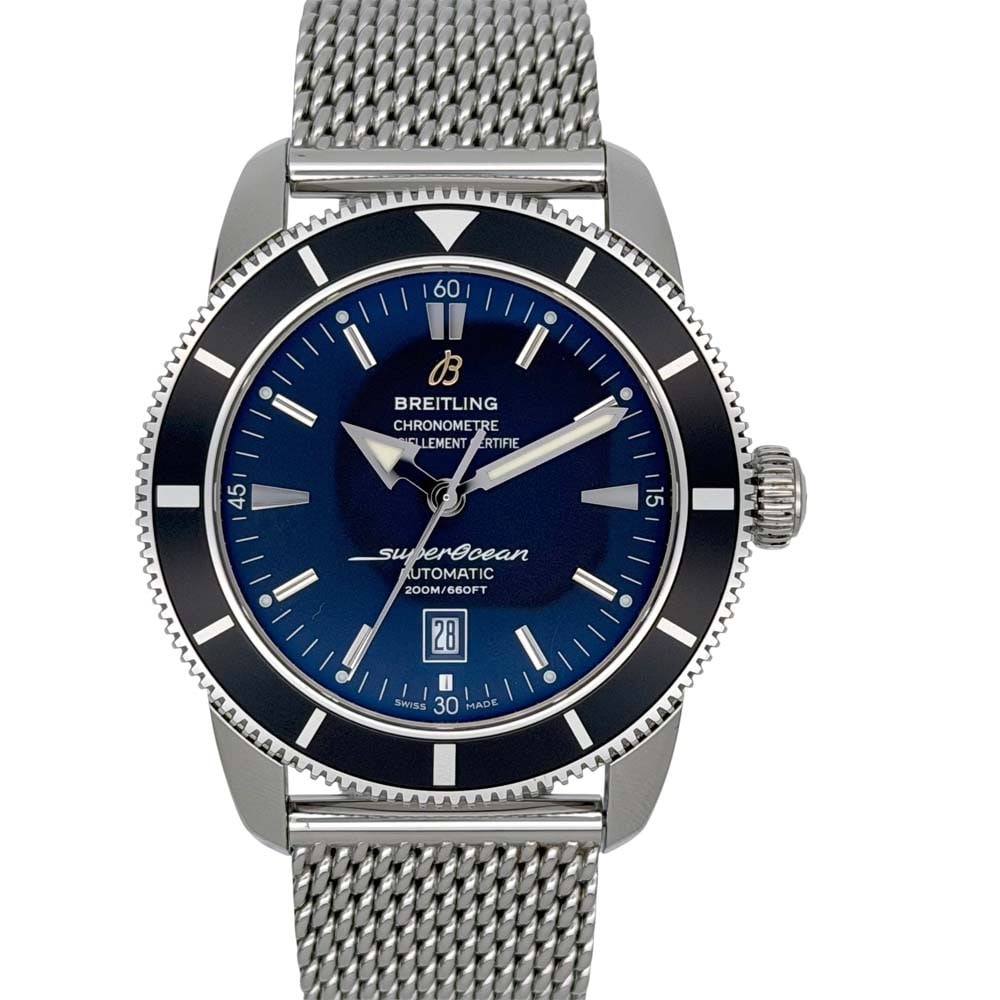 Breitling Superocean Heritage 46 Mens Automatic Watch A1732024 B868 Black: Breitling Superocean Heritage 46 Mens Automatic Watch A1732024 B868 Black Breitling Superocean Heritage 46 men's wristwatch with a black dial and stainless steel case and bracelet. This automatic mech