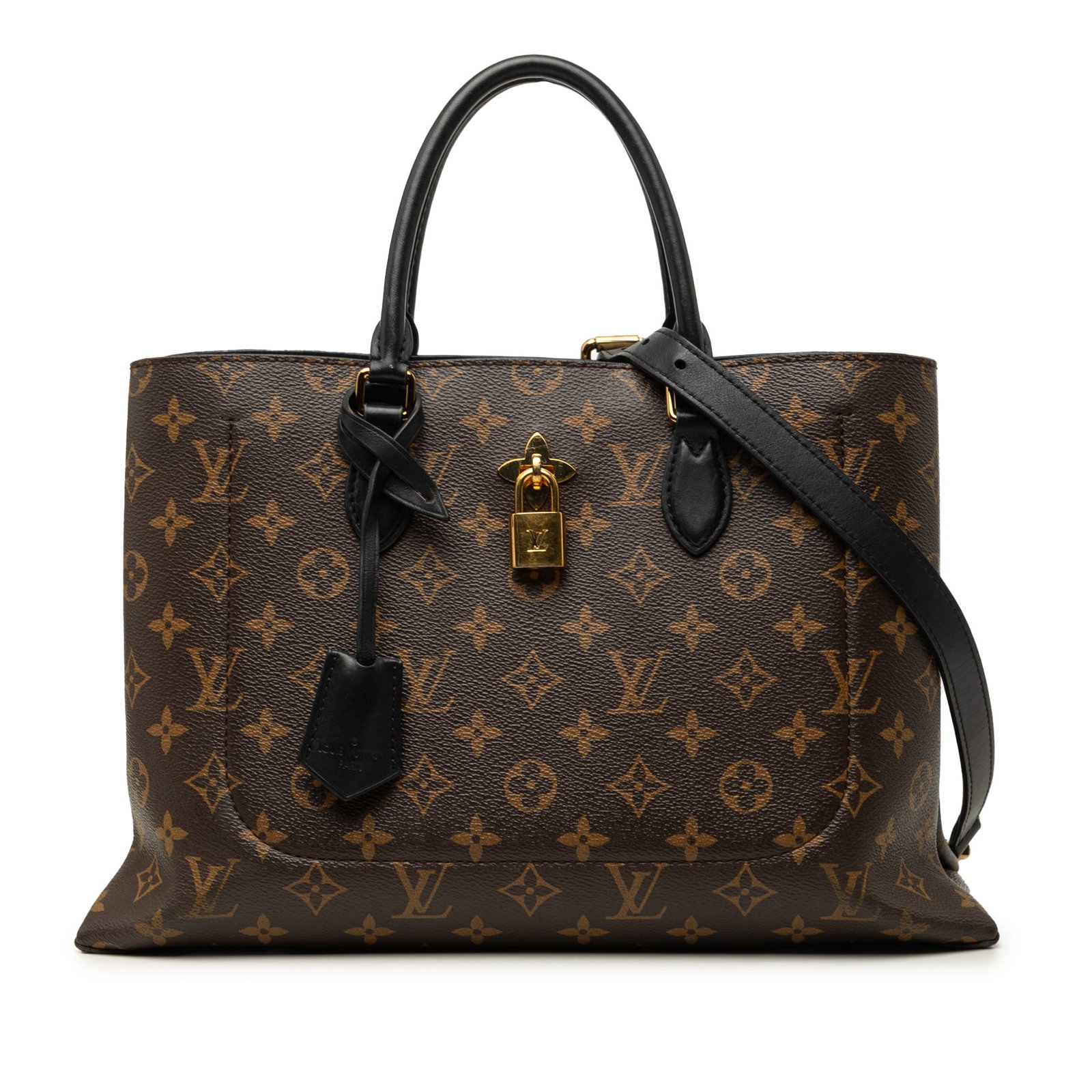 Louis Vuitton Monogram Flower Tote Bag Brown Canvas: Louis Vuitton Monogram Flower Tote Bag Brown Canvas This Louis Vuitton Monogram Flower Tote is crafted with a monogram canvas body and features rolled leather handles, a detachable and adjustable flat