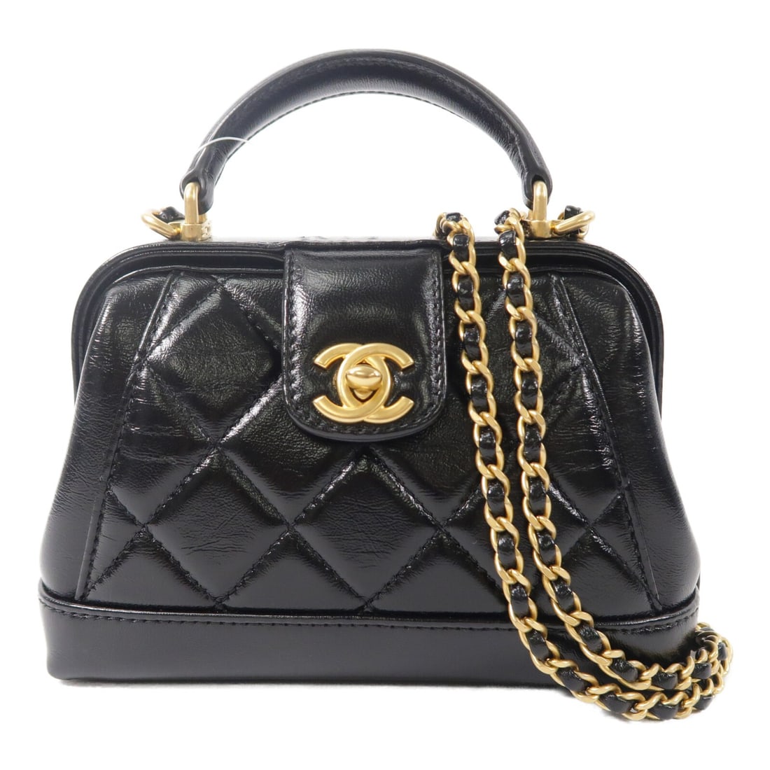CHANEL 24A CC Doctor 2way Shoulder Bag Black Calfskin (1 of 14)