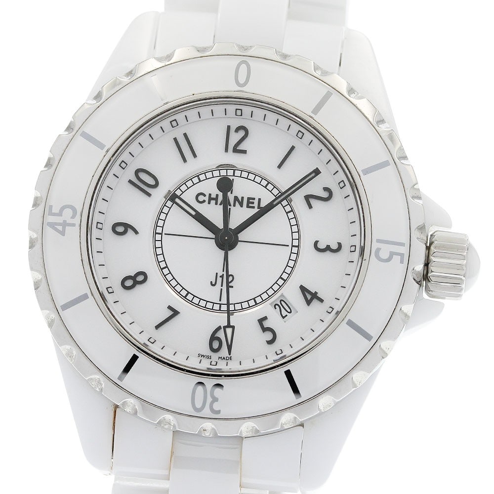 CHANEL J12 H0968 White Ceramic 33mm Quartz Date Watch (1 of 6)