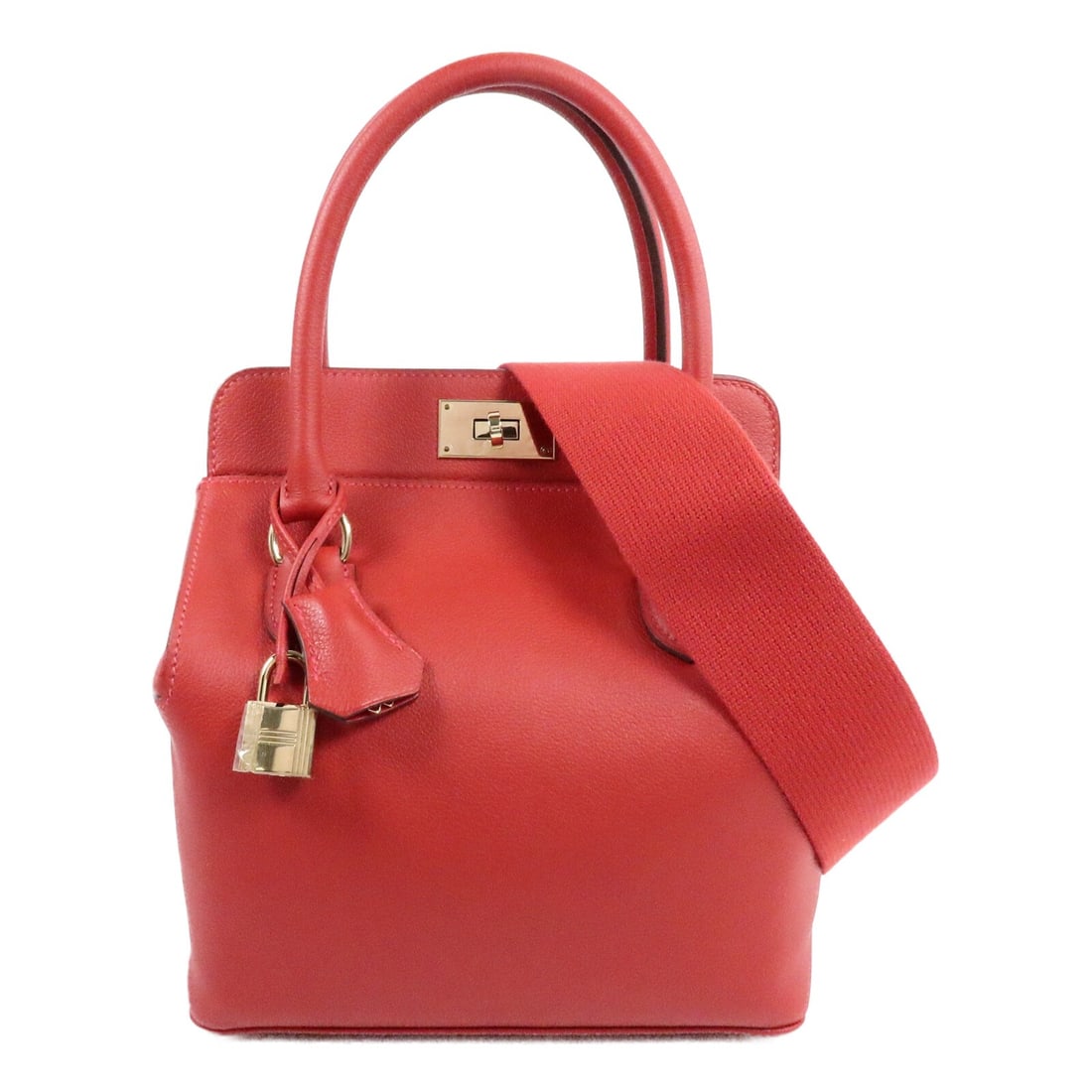 Hermes Tool Box 20 Evercolor Calfskin 2 Way Bag Rouge Casaque (1 of 13)