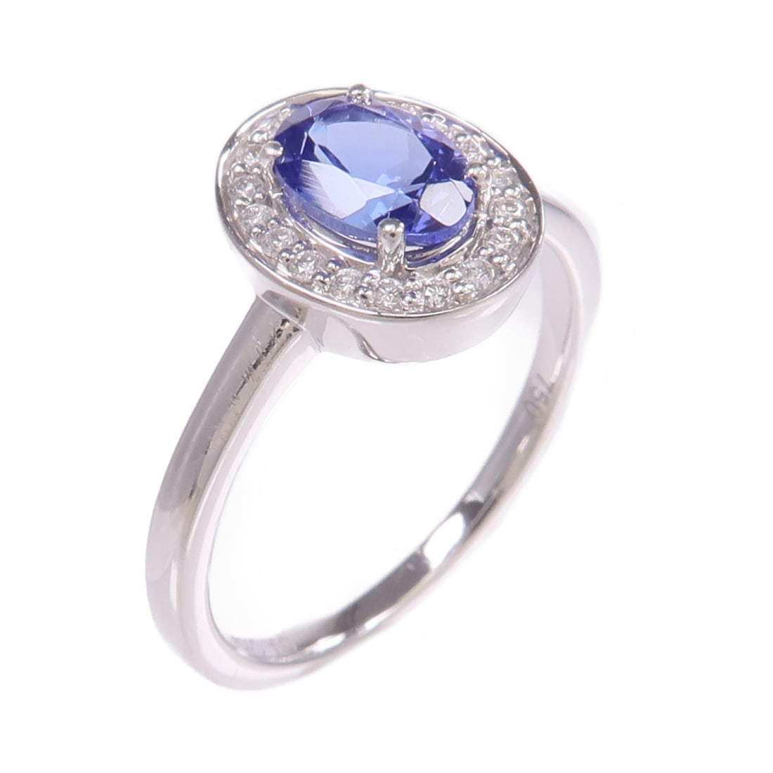 18K White Gold Tanzanite Diamond Ring Size 7 (1 of 8)