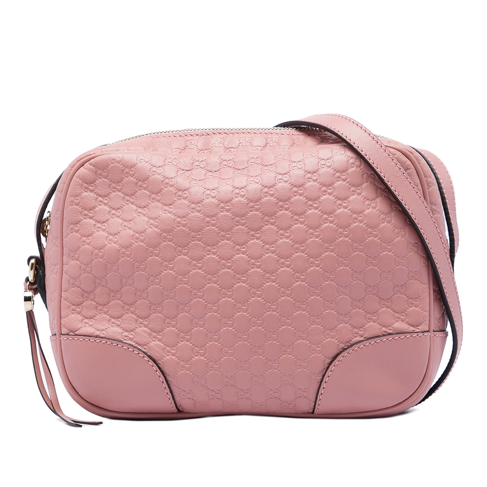 Gucci Microguccissima Bree Leather Crossbody Bag Pink: Gucci Microguccissima Bree Leather Crossbody Bag Pink Gucci Microguccissima Bree Crossbody in pink embossed leather with an adjustable flat leather shoulder strap, top zip closure, and interior slip p