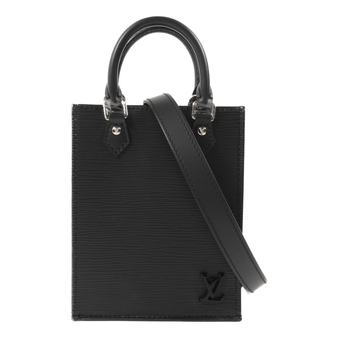 Louis Vuitton Petit Sac Plat Epi Calfskin 2 Way Bag M69441 Black (1 of 14)