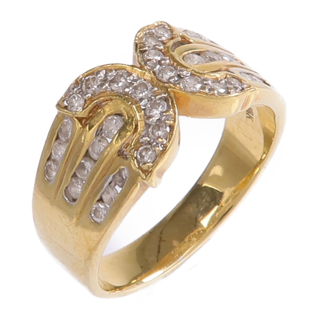 18K Yellow and White Gold Diamond Ring Size 5 (1 of 12)