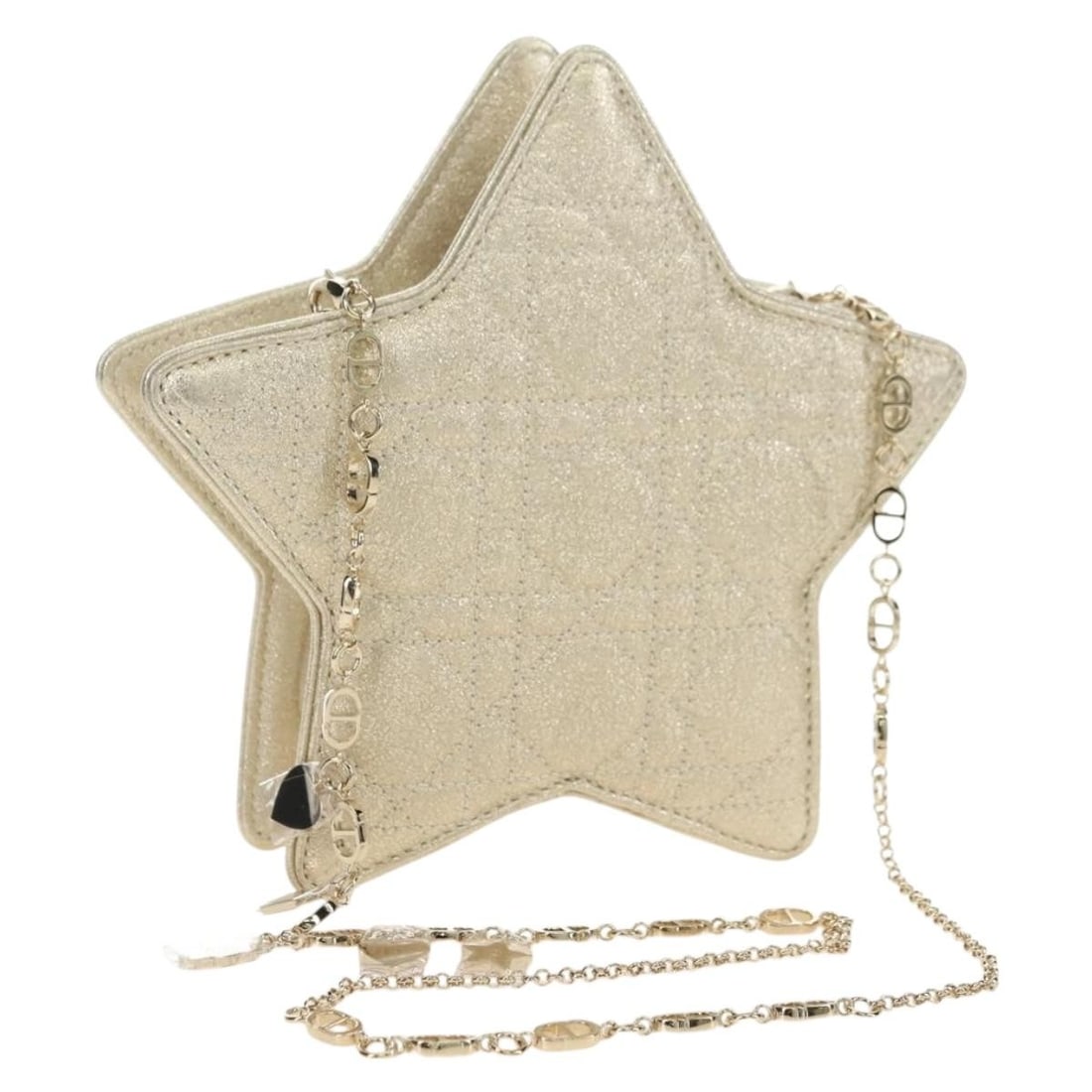 Christian Dior Cannage Leather Shoulder Bag Gold with Dust Bag: Christian Dior Cannage Leather Shoulder Bag Gold with Dust Bag Christian Dior Cannage chain shoulder bag crafted in gold leather. This women's shoulder bag is made in Italy and includes a dust bag. Th