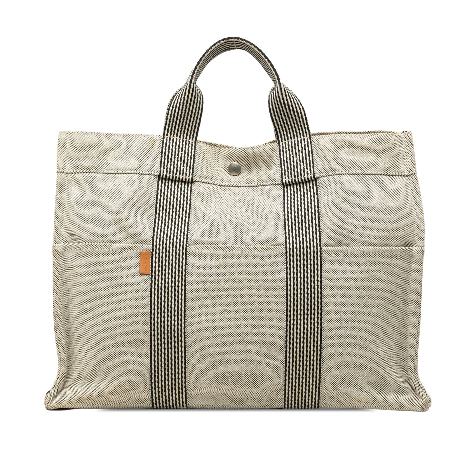 Hermes Fourre Tout MM Gray Canvas Tote Bag (1 of 10)