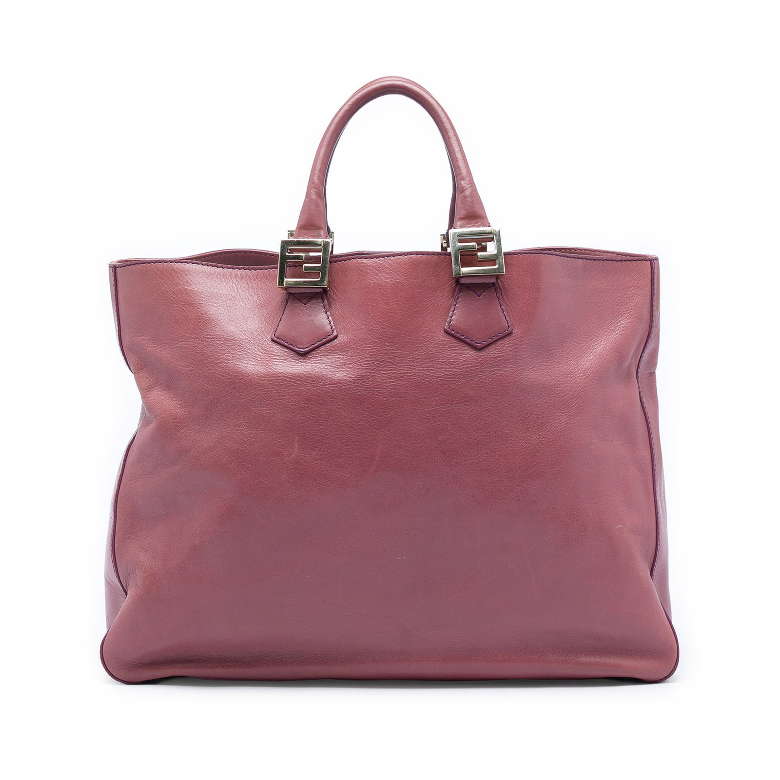 Fendi Twins Tote Large Pink Leather Handbag: Fendi Twins Tote Large Pink Leather Handbag Large leather tote bag with rolled leather handles, an open top with magnetic snap button closure, and an interior zip pocket. Includes a dust bag. Conditio