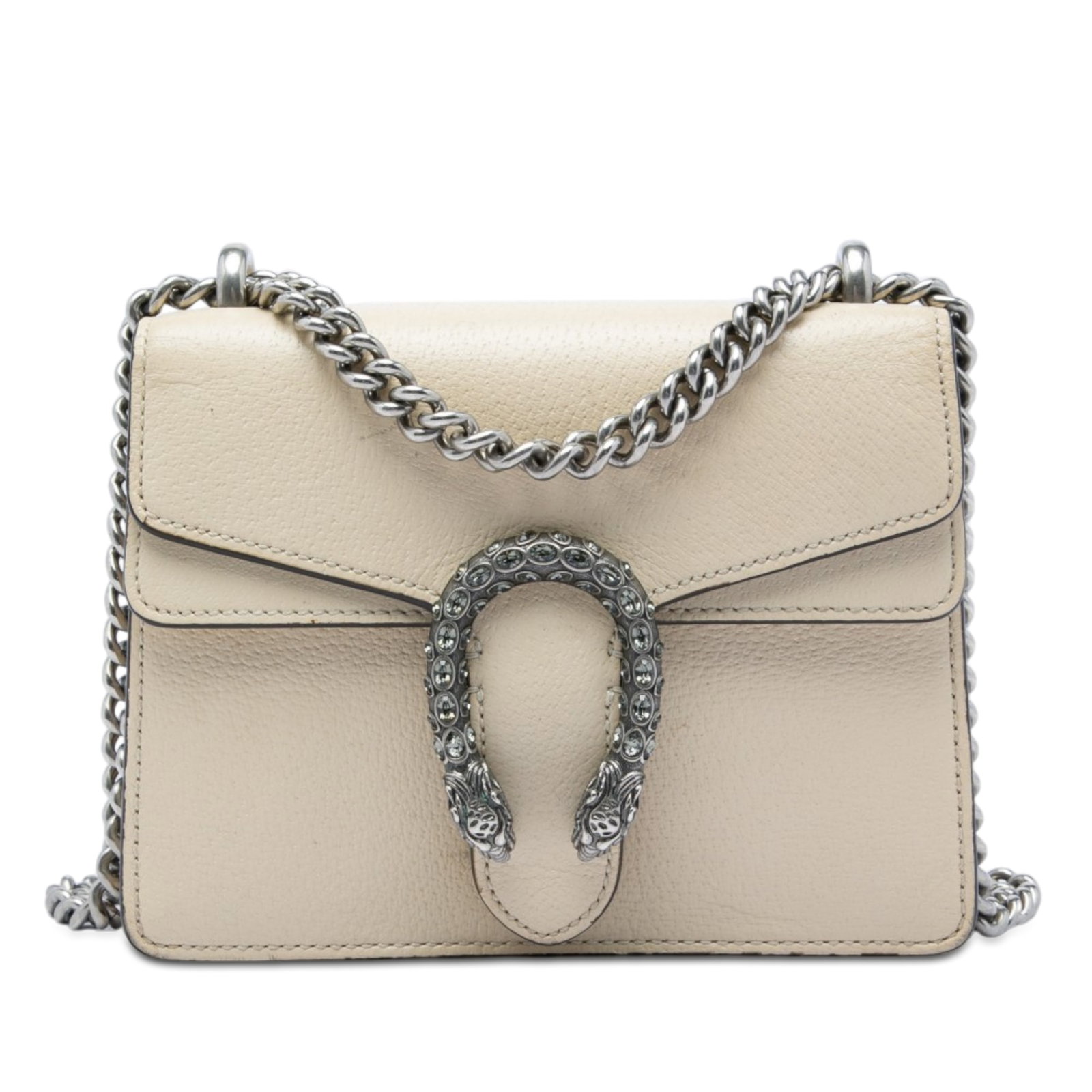 Gucci Dionysus Small Leather Crossbody Bag Brown: Gucci Dionysus Small Leather Crossbody Bag Brown A Gucci Dionysus small crossbody bag crafted in brown leather with a structured silhouette, curb chain link strap, and front flap with magnetic snap cl