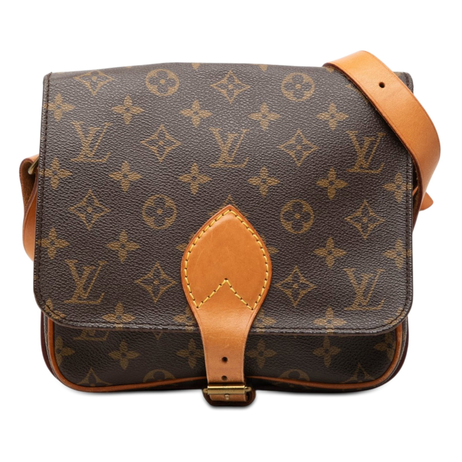 Louis Vuitton Cartouchiere MM Monogram Shoulder Bag Brown: Louis Vuitton Cartouchiere MM Monogram Shoulder Bag Brown Louis Vuitton Monogram Cartouchiere MM shoulder bag crafted with a monogram canvas body, vachetta leather trim, and an adjustable flat vachett