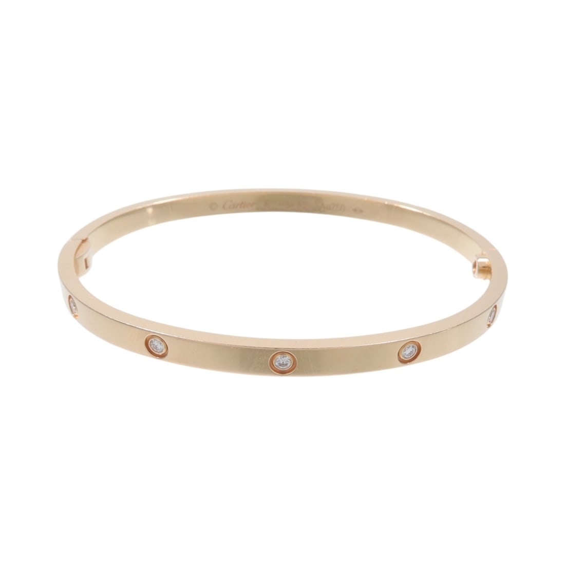 Cartier Love SM Bracelet 10 Diamond 18K Rose Gold Size 16: Cartier Love SM Bracelet 10 Diamond 18K Rose Gold Size 16 Cartier Love Bracelet SM in 18K rose gold with 10 diamonds. This women's bracelet includes a storage box, guarantee, case, and driver, and is 