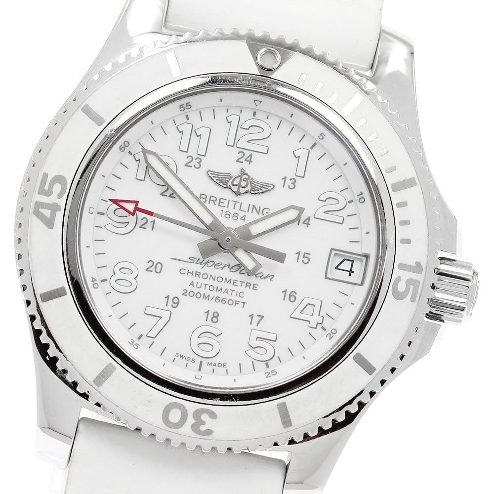 Breitling Superocean II 36 A17312 Ladies Automatic Date Watch: Breitling Superocean II 36 A17312 Ladies Automatic Date Watch Breitling Superocean II 36 women's wristwatch with automatic movement and date display. This Swiss-made watch features a stainless steel c