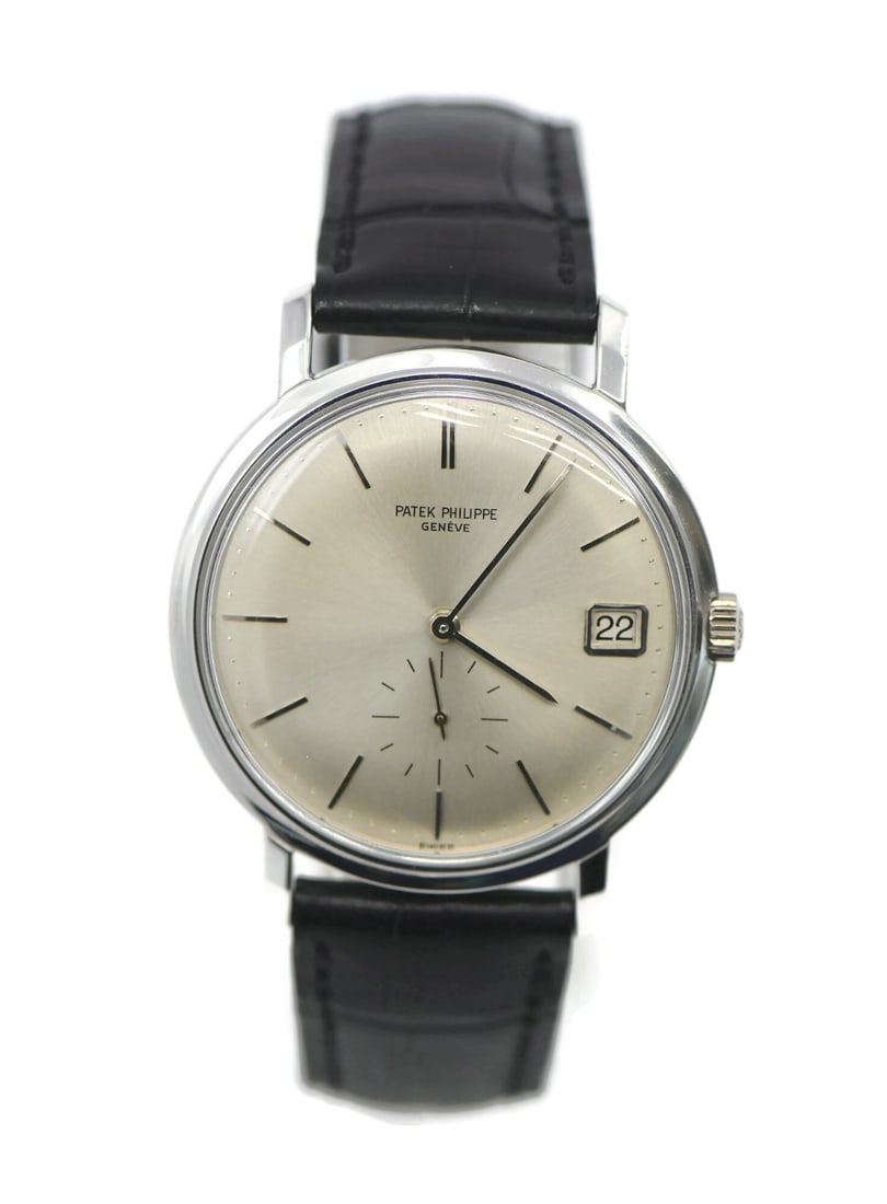 Patek Philippe Calatrava men's 18K white gold automatic wristwatch Ref 3445G: Patek Philippe Calatrava men's 18K white gold automatic wristwatch Ref 3445G Patek Philippe Calatrava ref. 3445G men's wristwatch with an automatic mechanical movement and analog silver dial. This pre
