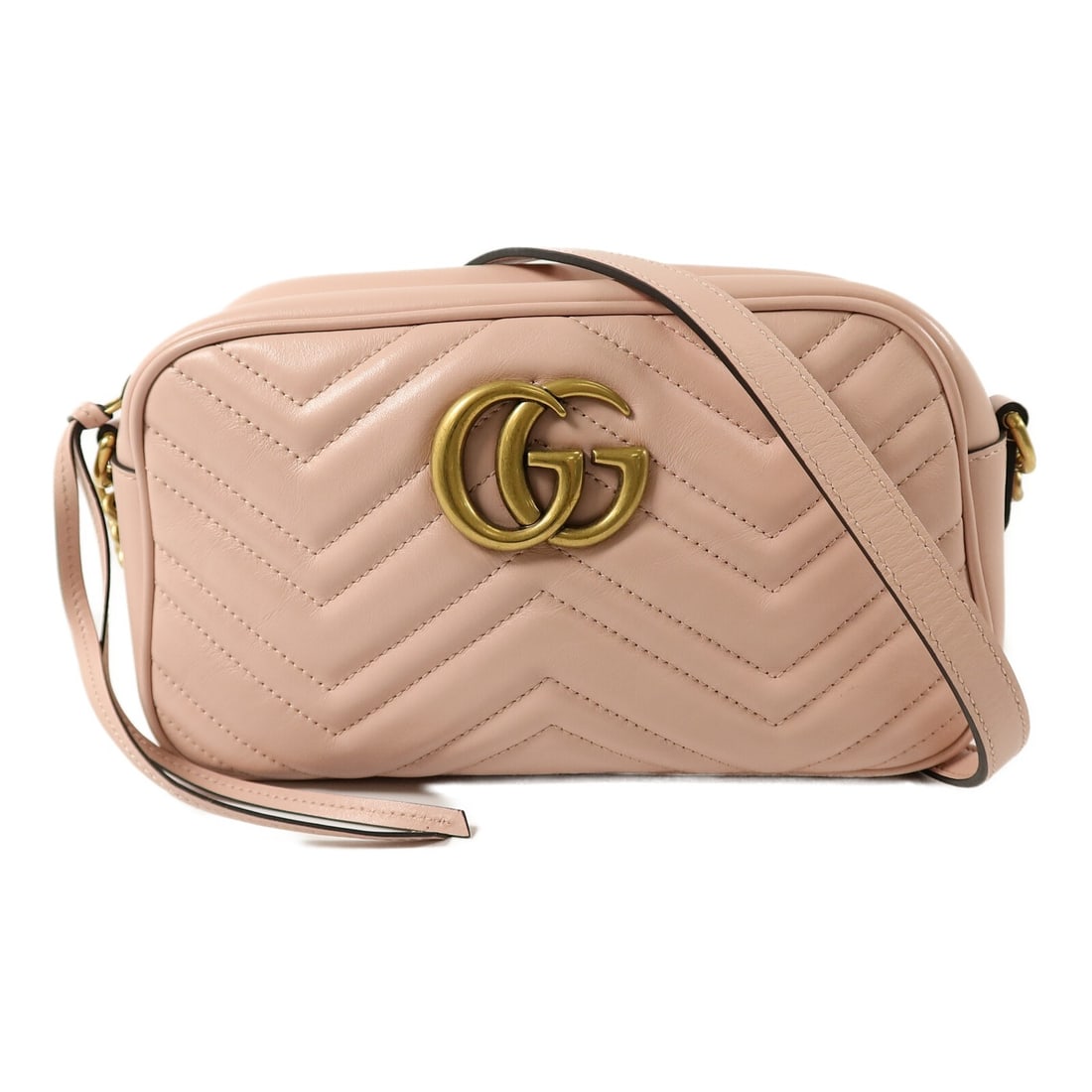 Gucci GG Marmont 447632 Pink Calfskin Shoulder Bag: Gucci GG Marmont 447632 Pink Calfskin Shoulder Bag GUCCI GG Marmont shoulder bag in pink calfskin leather with a matching pink interior. This women's shoulder bag features an open interior pocket and 
