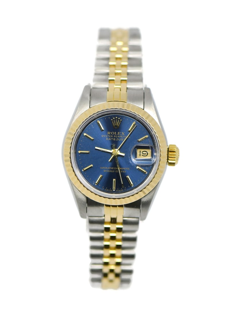 Rolex 69173 ladies wristwatch in 18K and stainless steel: Rolex 69173 ladies wristwatch in 18K and stainless steel Vintage Rolex Oyster Perpetual Date reference 69173 wristwatch with an automatic movement and classic two-tone 18K gold and stainless steel des