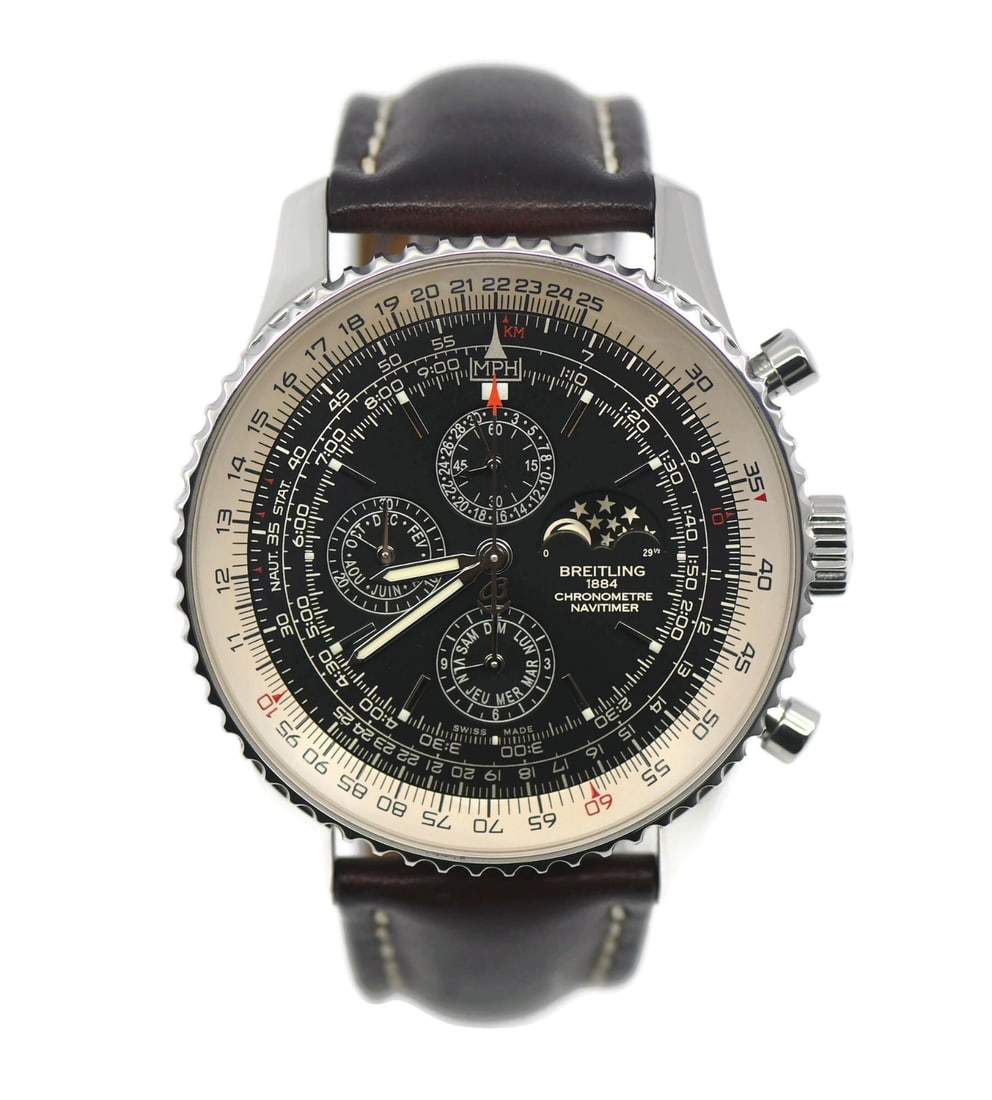 Breitling A19380 Navitimer 1461 mens stainless steel wristwatch (1 of 5)