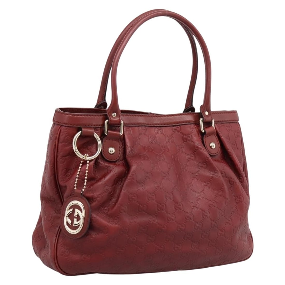 Gucci 296835 Guccissima GG Canvas Leather Tote Red Gold: Gucci 296835 Guccissima GG Canvas Leather Tote Red Gold Gucci Guccissima tote bag in red leather and GG canvas with gold-tone detailing. Made in Italy, this women's tote includes a dust bag. Condition