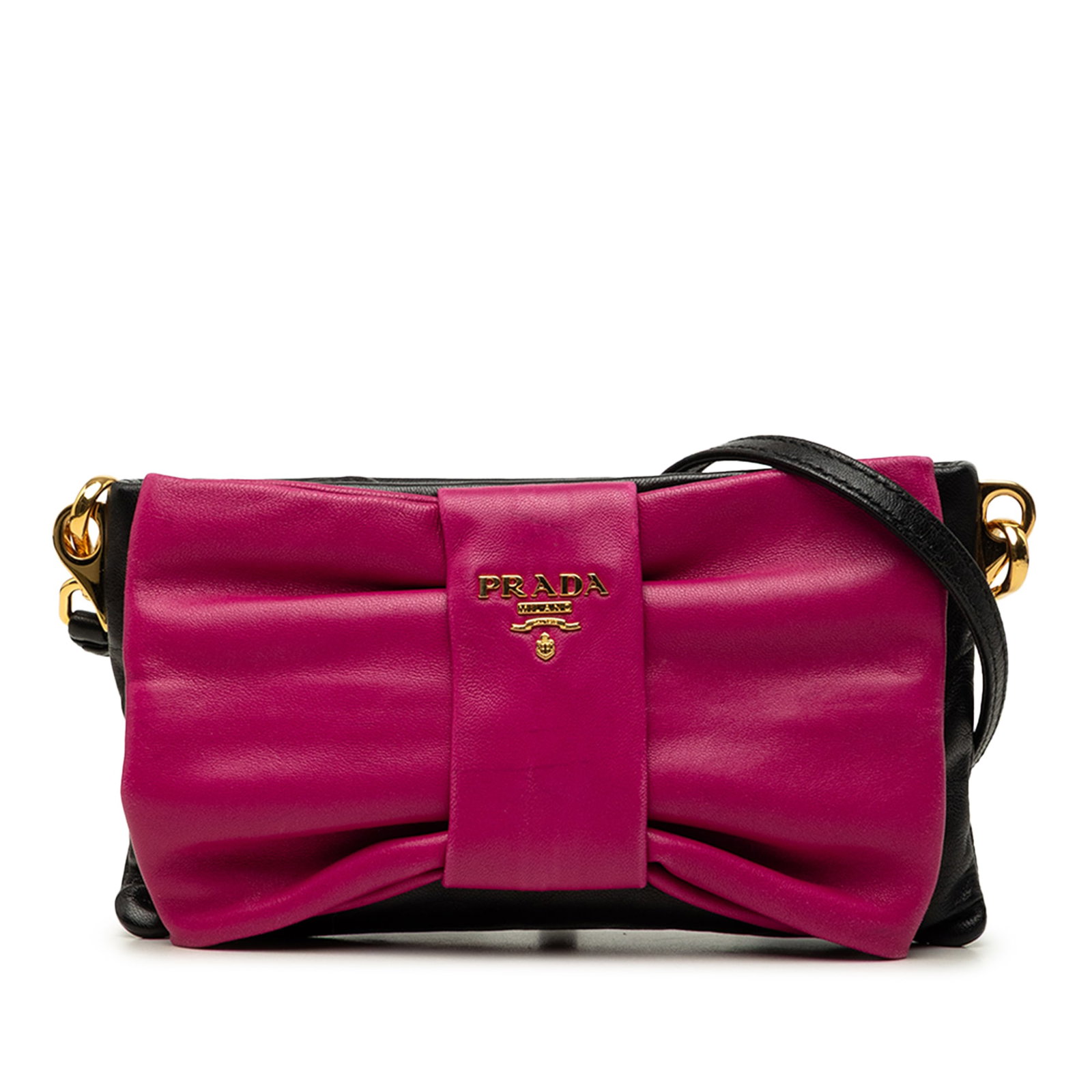 Prada Fiocco Bow Leather Crossbody Clutch with Strap (1 of 7)