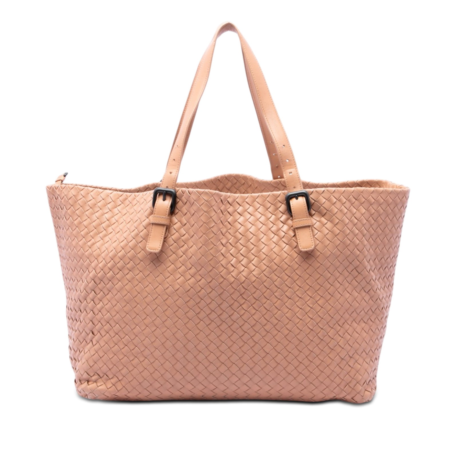 Brown Leather Tote Bottega Veneta Large Cesta Intrecciato: Brown Leather Tote Bottega Veneta Large Cesta Intrecciato A Bottega Veneta Large Nappa Intrecciato Cesta tote in brown leather. This tote features a woven leather body, adjustable flat leather straps,