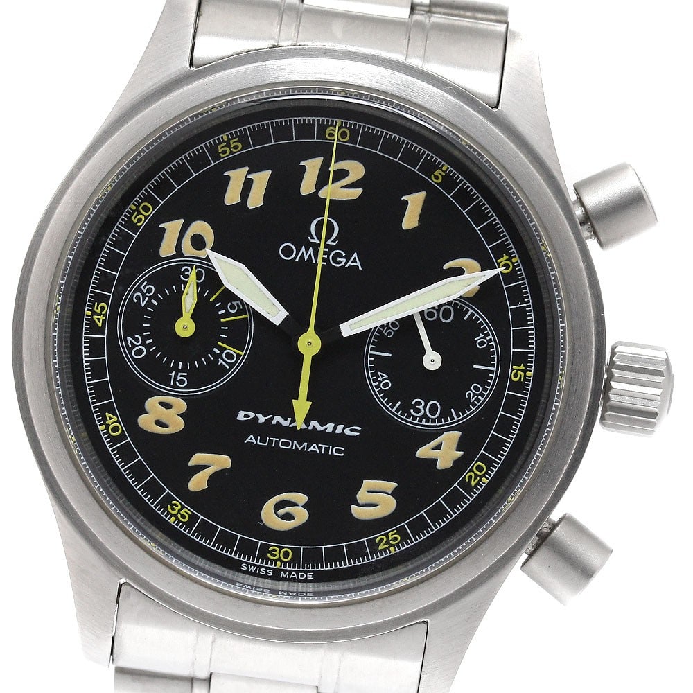 OMEGA Dynamic 5240.50 automatic chronograph mens wristwatch: OMEGA Dynamic 5240.50 automatic chronograph mens wristwatch Omega Dynamic chronograph wristwatch with automatic movement and a black dial. This men's watch features a stainless steel case and stainles