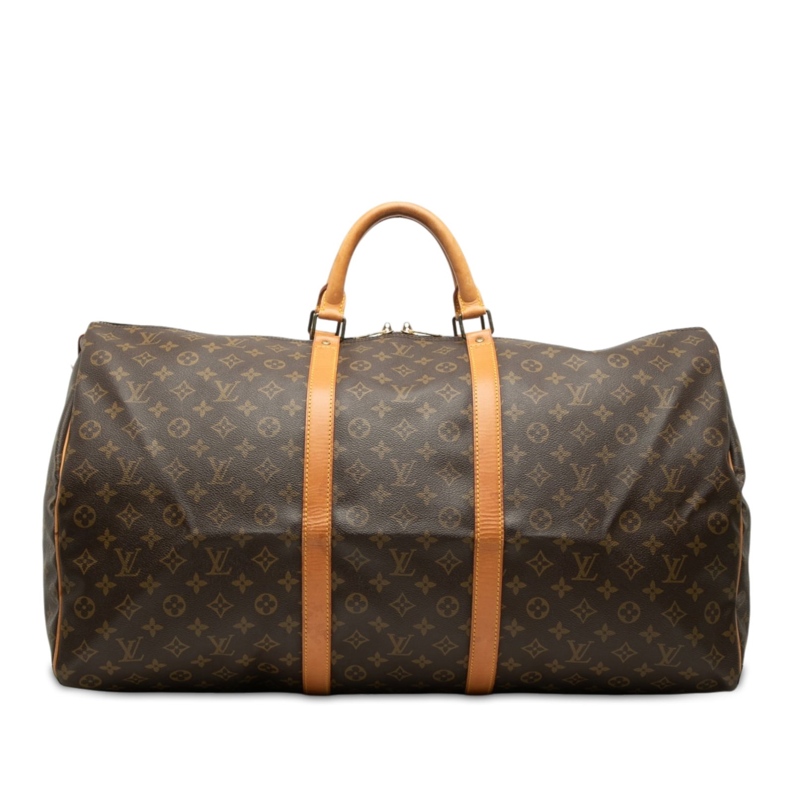 Louis Vuitton Keepall 60 Monogram Canvas Travel Bag: Louis Vuitton Keepall 60 Monogram Canvas Travel Bag Louis Vuitton Monogram Keepall 60 travel bag crafted with a monogram canvas body, vachetta leather trim, rolled vachetta leather handles, and a top 