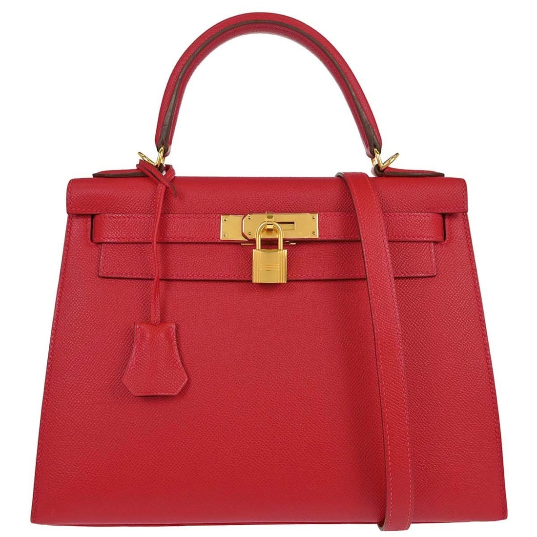 Hermes Kelly 28 Sellier Epsom Leather Satchel Rouge Casaque (1 of 15)