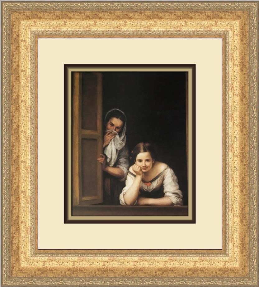 Bartolome E Murillo Two Women at a Window Custom Framed Print 1983 (1 of 2)