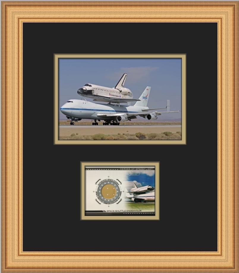 Framed 2009 Space Shuttle Endeavour Card with Flown Payload Liner Artifact (1 of 4)