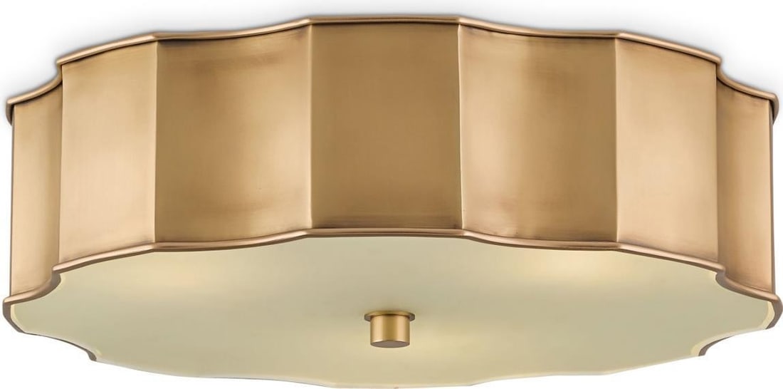 Currey Wexford Brass Flush Mount Ceiling Light 19.25in (1 of 4)