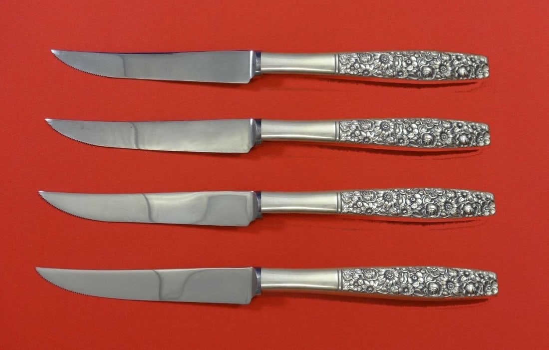 4-piece steak knife set Towle Contessina sterling silver hollow handle 8 1/2" (1 of 2)