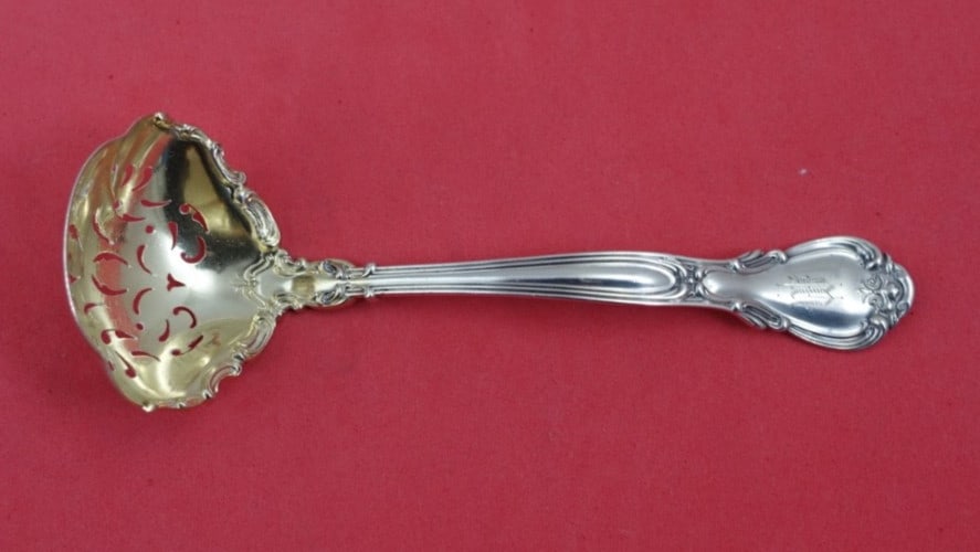 Gorham Chantilly Sterling Silver Sugar Sifter Ladle 6.5" Applied Lacing (1 of 3)