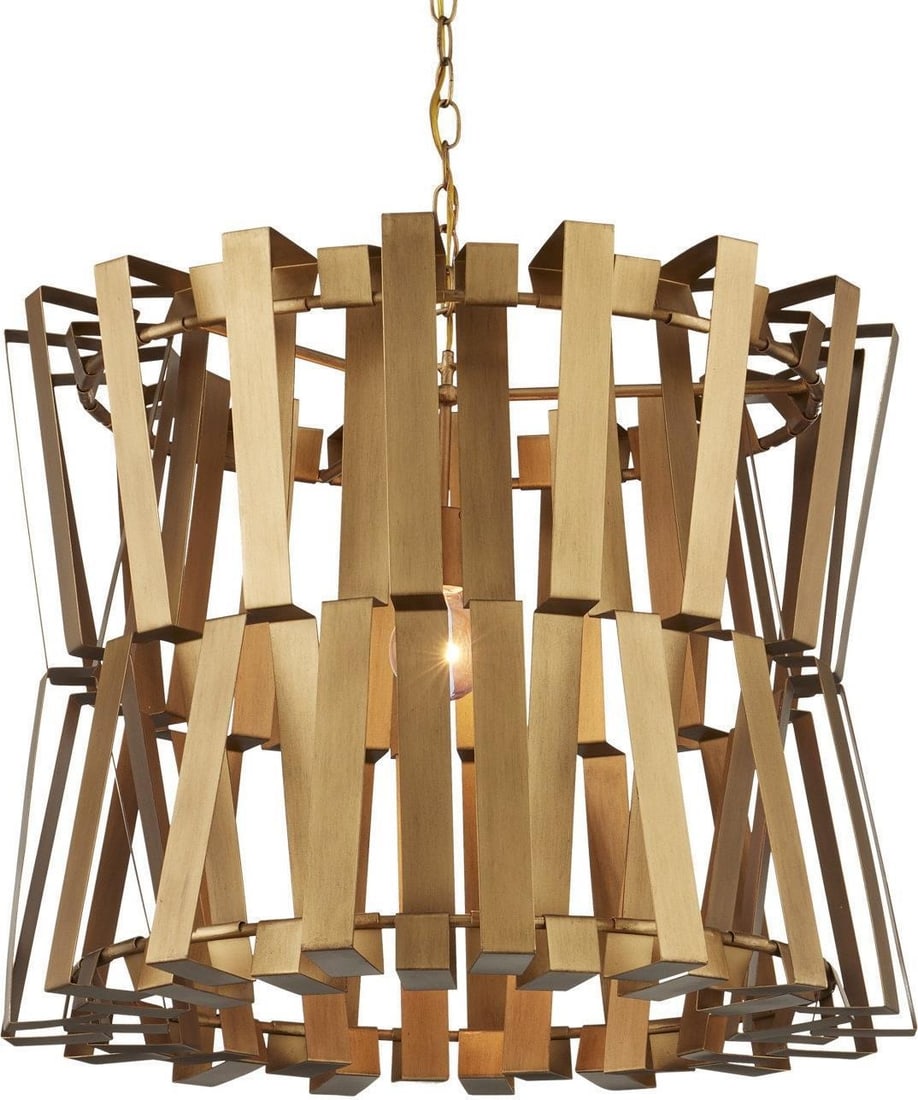 Currey Chaconne Brass Bowl Chandelier Dimmable Ambient Light (1 of 4)
