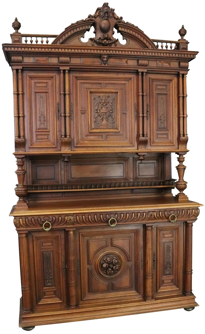 Classic 1900 Majestic Walnut French Buffet Renaissance Style (1 of 7)