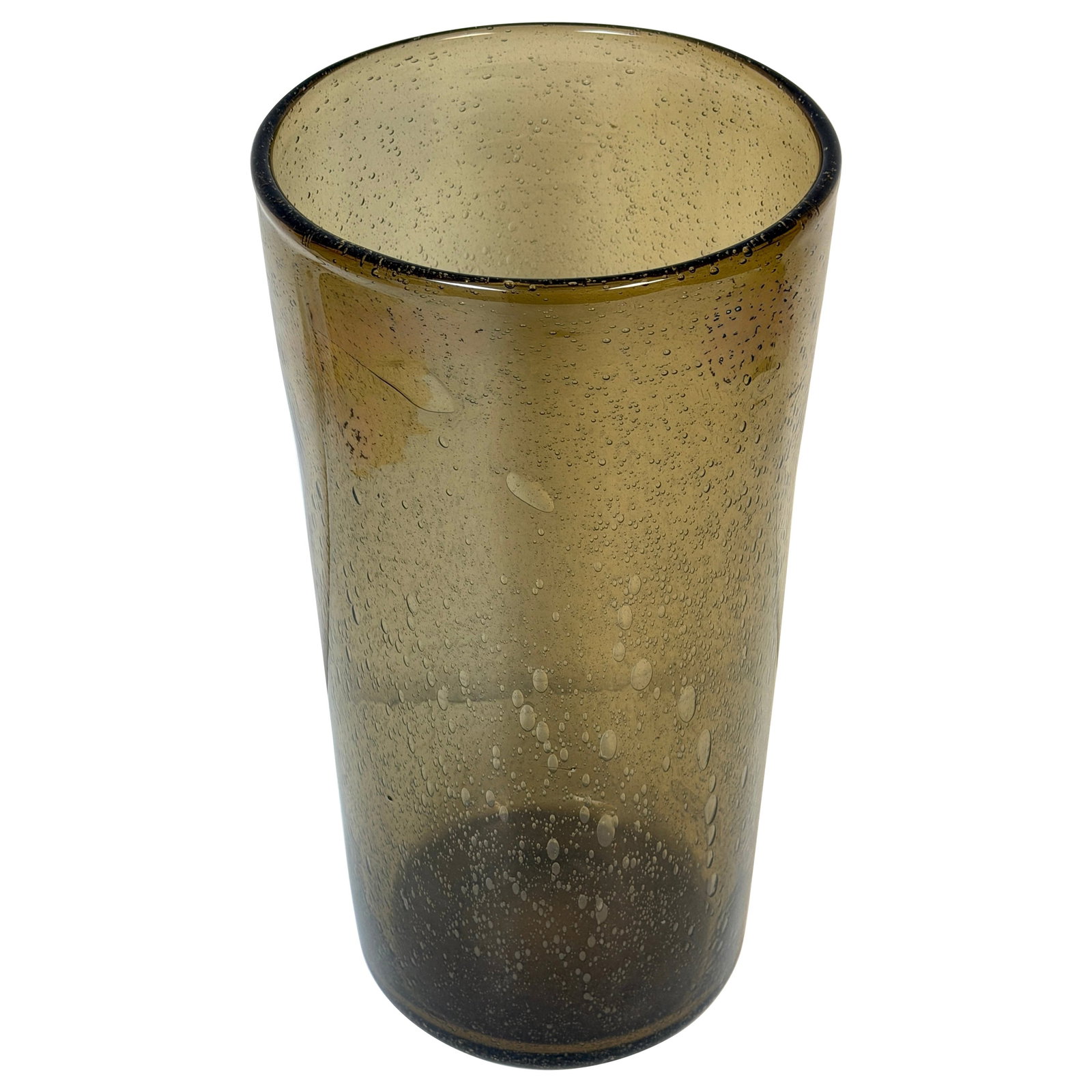 16.5 in Olive Bubble Art Glass Vase Verrerie de Bendor (1 of 18)