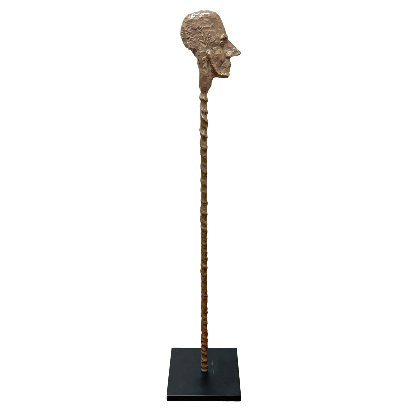 Set of 2 Giacometti School Bronze Staff Sculpture on Iron Base (1 of 15)