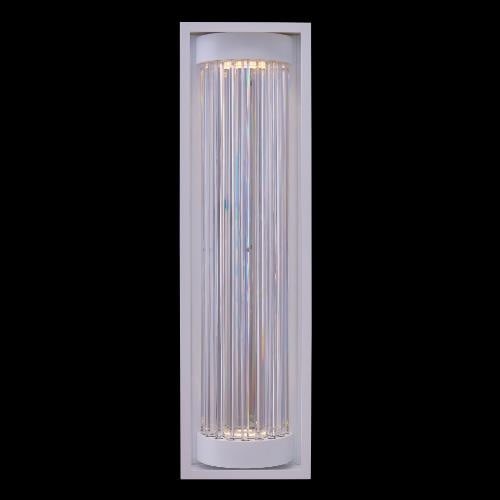 Kalco Cilindro Esterno Matte White Outdoor Sconce 36H LED Dimmable Crystal (1 of 1)