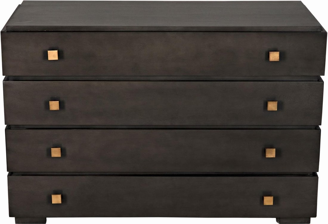 Hofman Pale Mahogany Dresser with Brass Pulls: Hofman Pale Mahogany Dresser with Brass Pulls This refined mahogany dresser, part of the Hofman collection, features a classic Regency style that brings elegance to any room. Crafted with high-quality