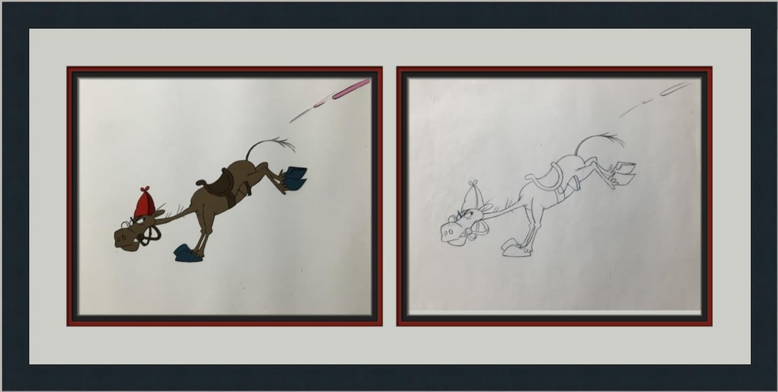 Framed Pink Panther Charlie Horse hand painted animation cel (1 of 4)