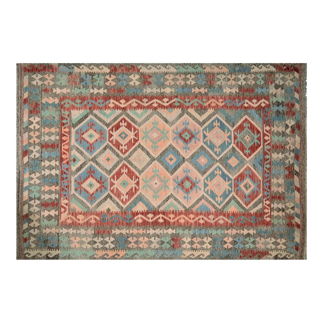 Handcrafted Wool Beni Ourain Area Rug 6'7" x 9'9" Moroccan Design: Handcrafted Wool Beni Ourain Area Rug 6'7" x 9'9" Moroccan Design This Moroccan Beni Ourain rug is hand-knotted from wool using traditional techniques, offering a blend of timeless craftsmanship and m