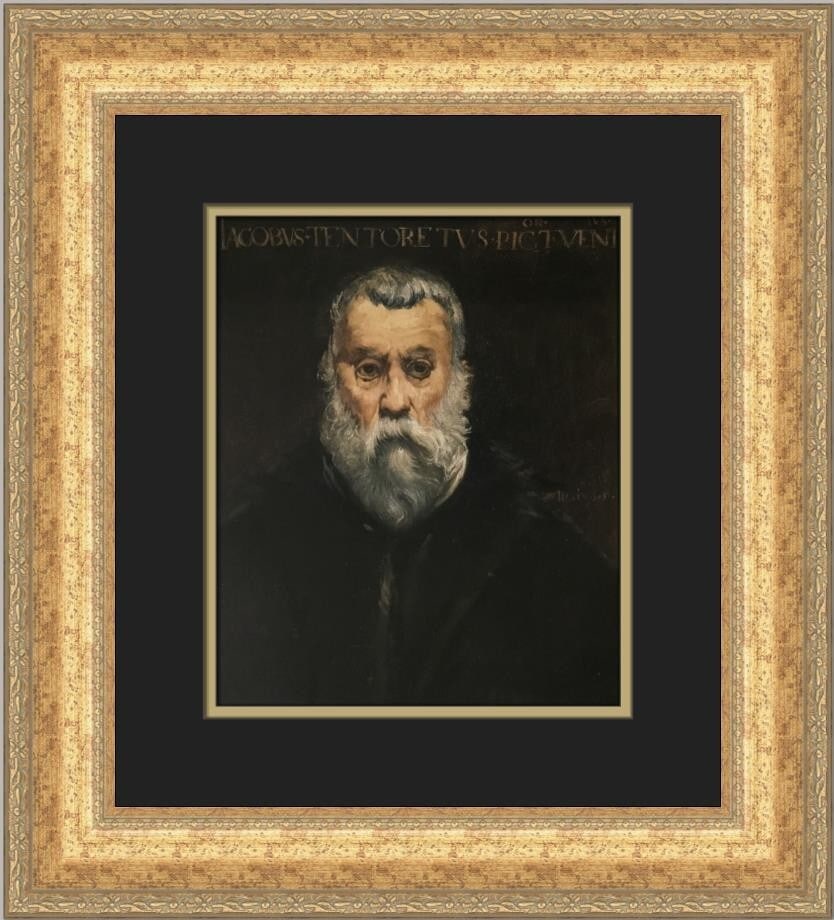 Edouard Manet After Tintoretto's Self-Portrait Custom Framed Print 19x17 (1 of 2)