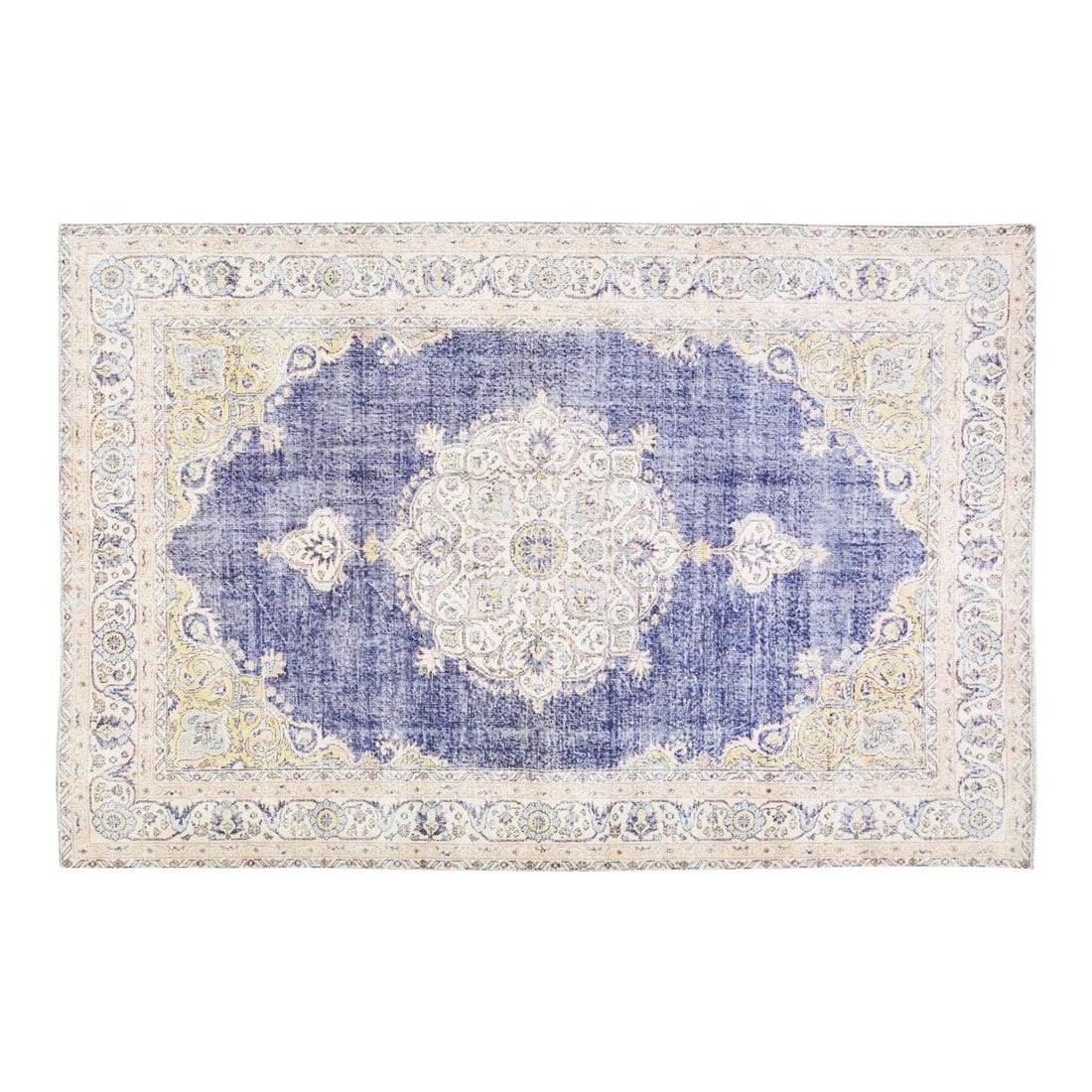 6'9"x10'2" Hand Knotted Wool Oushak Rug from Turkey: 6'9"x10'2" Hand Knotted Wool Oushak Rug from Turkey This vintage Turkish Oushak hand-knotted wool rug is crafted using traditional techniques, blending timeless artistry with a modern design approach.