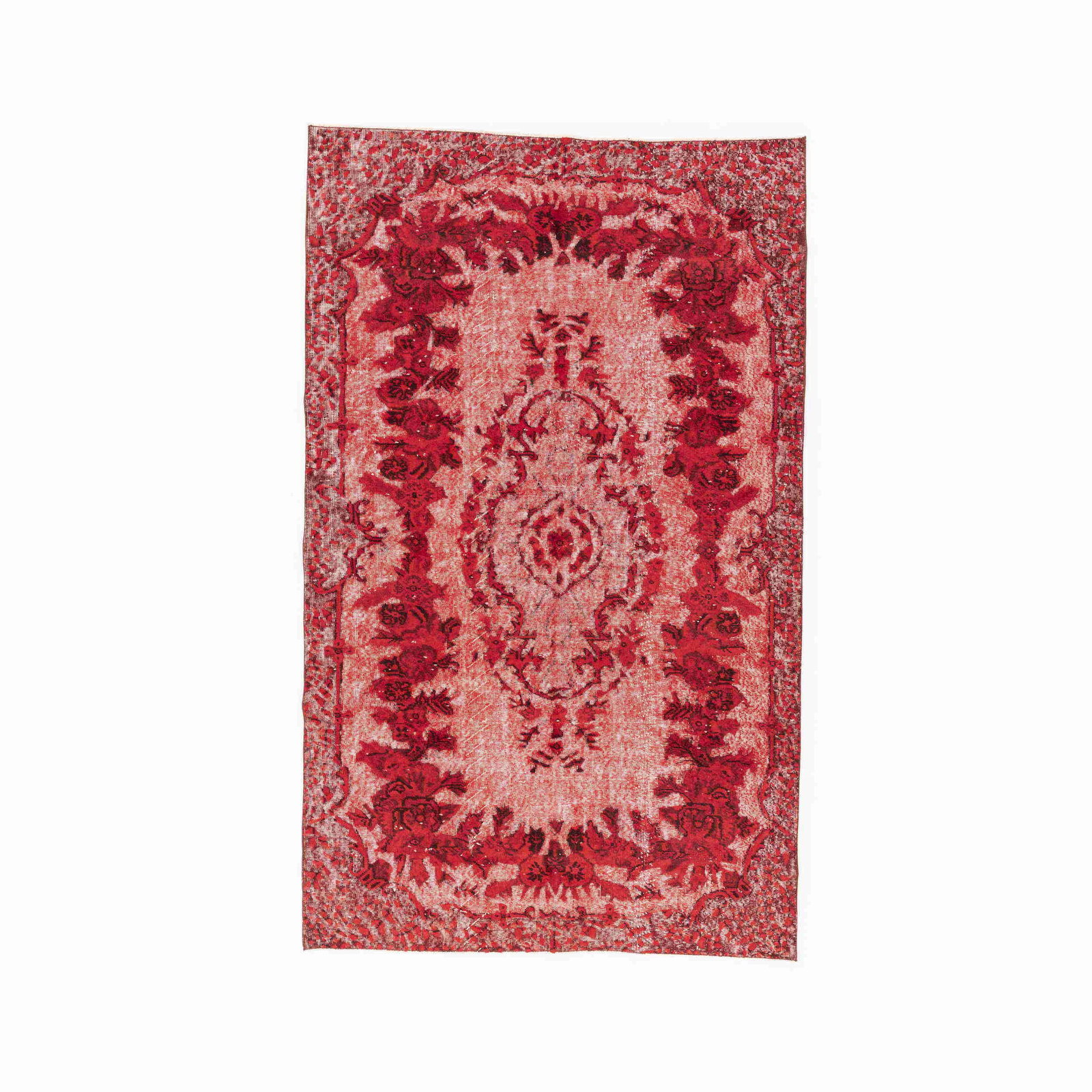 Authentic Handmade Vintage Carpet Wool on Cotton 66.9 x 109.4 (1 of 8)