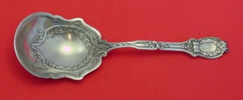 Durgin Du Barry Sterling Silver Berry Spoon Fancy Bowl 9.75": Durgin Du Barry Sterling Silver Berry Spoon Fancy Bowl 9.75" This exquisite Du Barry pattern berry spoon by Durgin features a beautifully designed fancy bowl and a detailed handle. Crafted from sterli