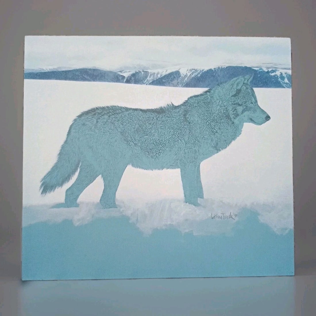 Original Wolf Painting by Larry Tople Signed 1991 Unframed (1 of 7)