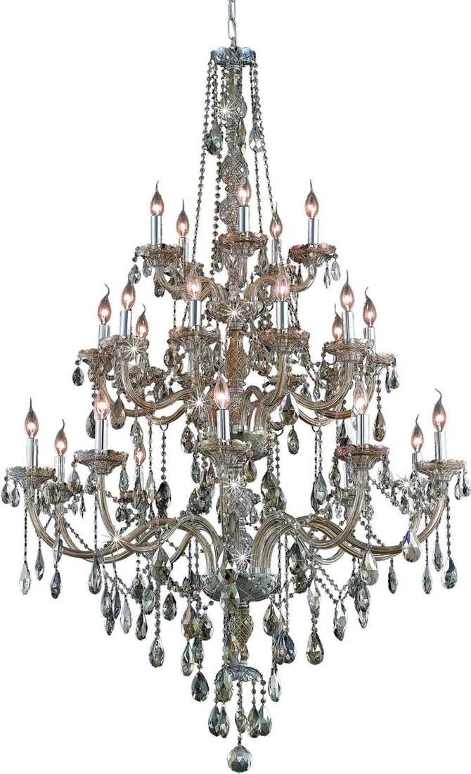 Verona Rococo Crystal Bowl Chandelier 25-Light Gold: Verona Rococo Crystal Bowl Chandelier 25-Light Gold This Verona chandelier features a Rococo style with an elegant bowl design, crafted from royal-cut crystal. It is equipped with 25 lights to provide